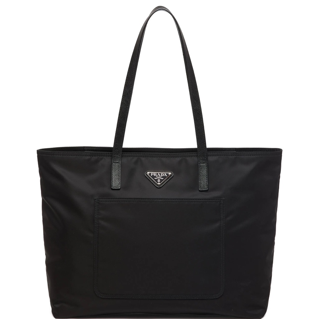Prada Black Nylon Tote With Triangle Logo